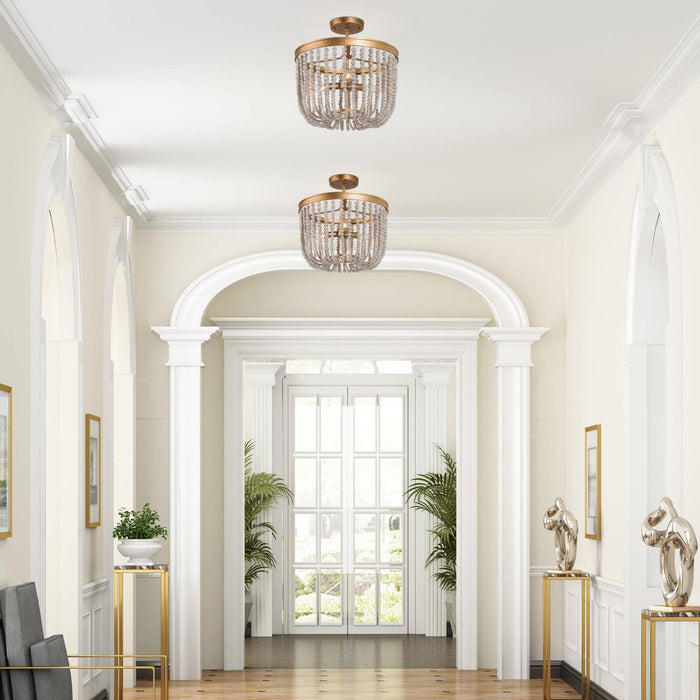 Lanstin 4-Light Gold Semi-Flush Mount Light