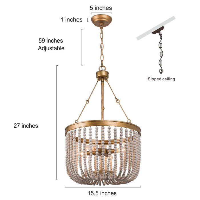 Lanstin 4-Light Gold Chandelier