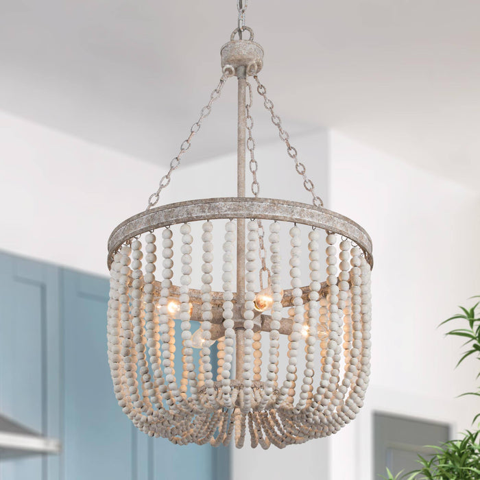 Lanstin 4-Light White Chandelier