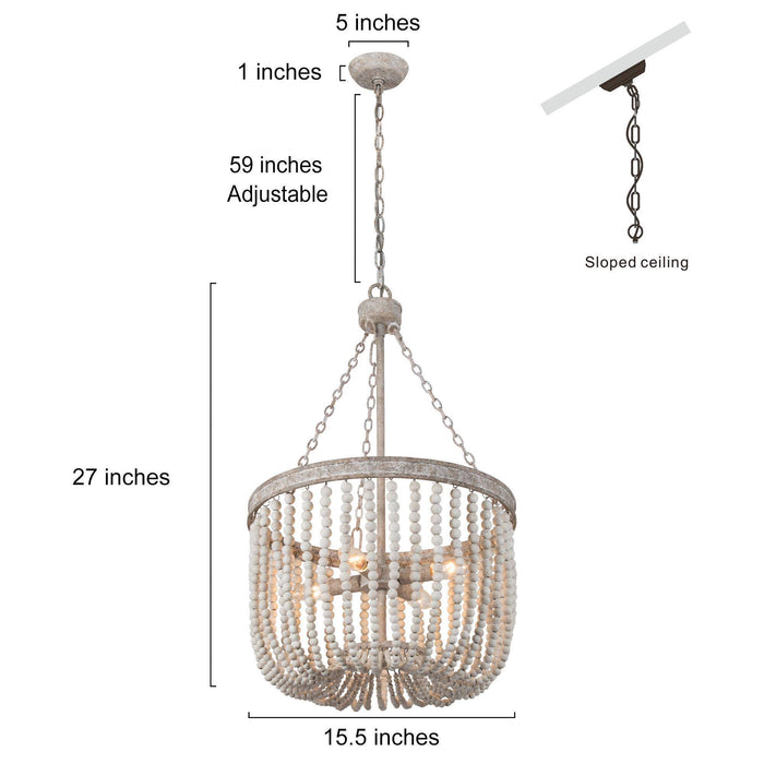 Lanstin 4-Light White Chandelier