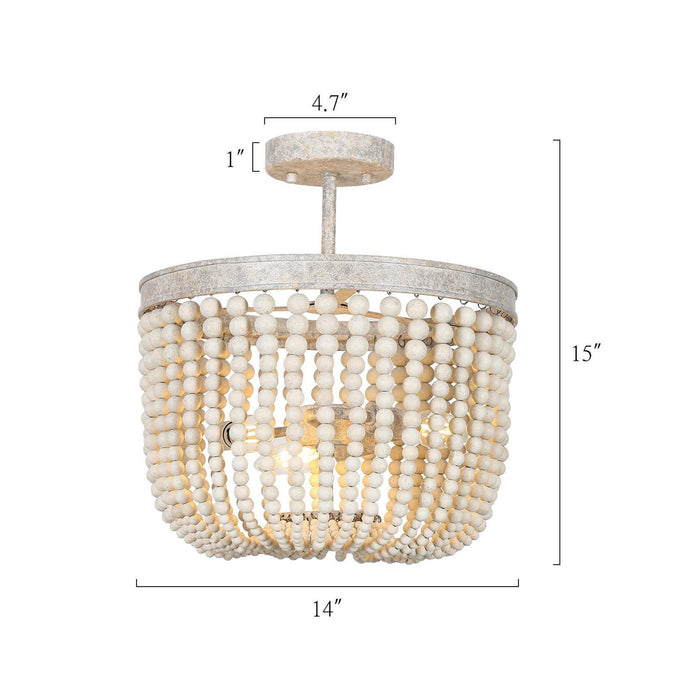 Lanstin 3-Light White Semi-Flush Mount Light
