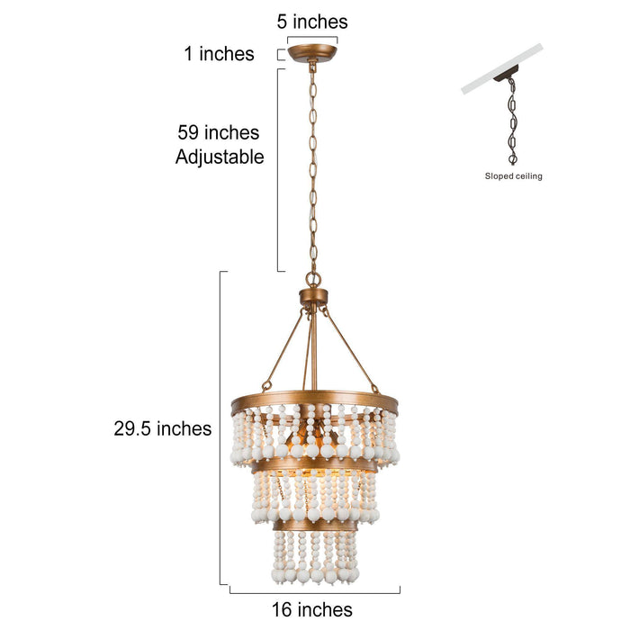 Rutilar 6-Light Gold Chandelier
