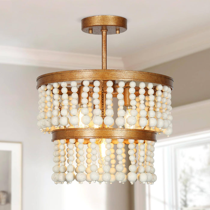 Rutilar 4-Light Gold Semi-Flush Mount Light