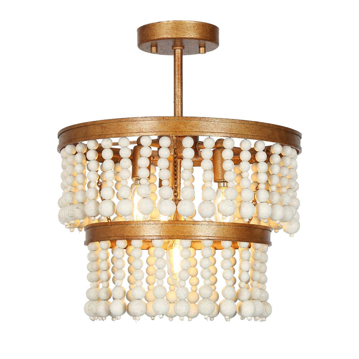 Rutilar 4-Light Gold Semi-Flush Mount Light