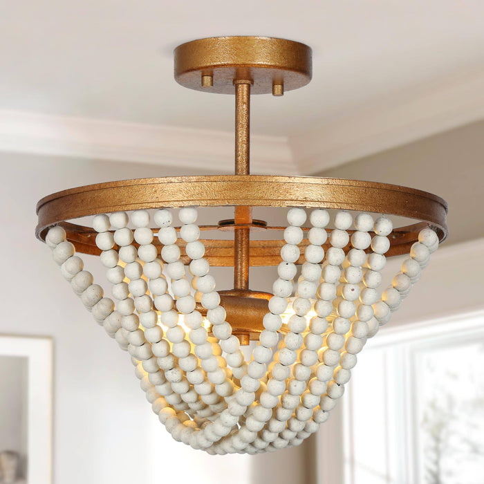Cympha 2-Light Gold Semi-Flush Mount Light