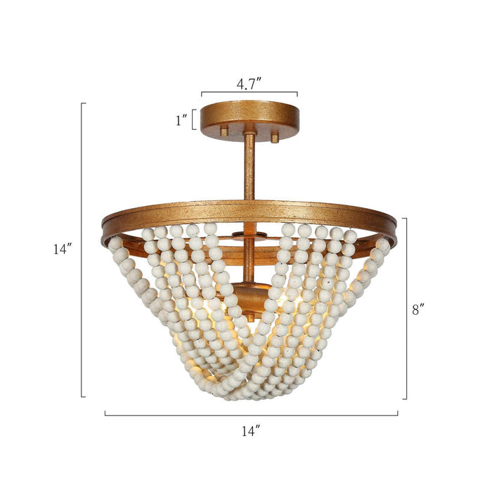 Cympha 2-Light Gold Semi-Flush Mount Light