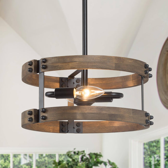 Veyriel 2-Light Wood Chandelier