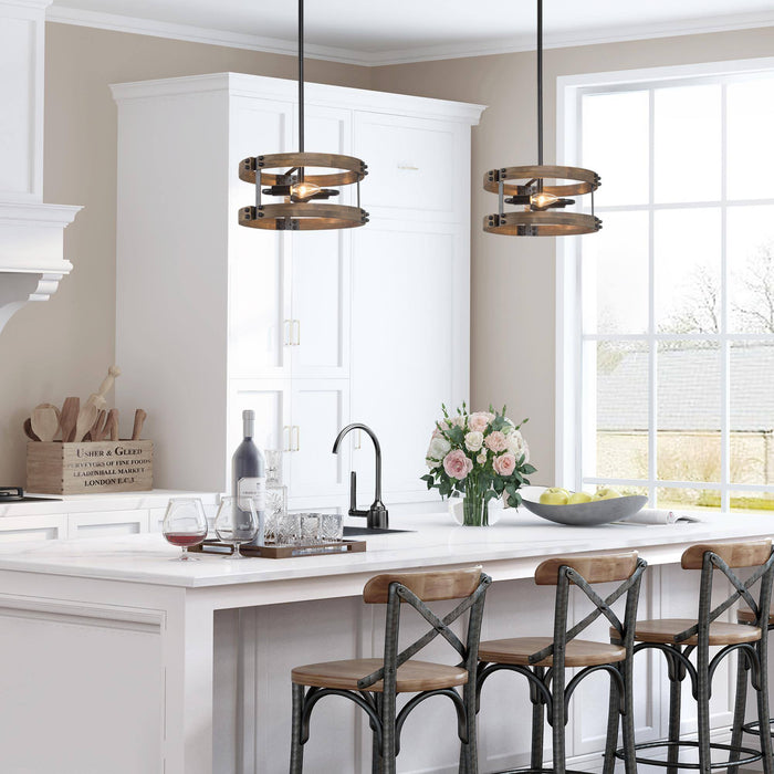 Veyriel 2-Light Wood Chandelier