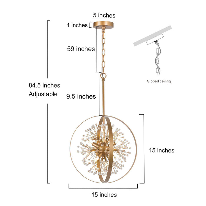Porgy 4-Light Gold Chandelier