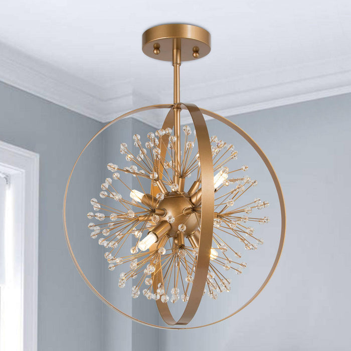 Porgy 4-Light Gold Semi-Flush Mount Light