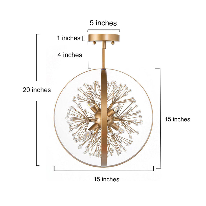 Porgy 4-Light Gold Semi-Flush Mount Light