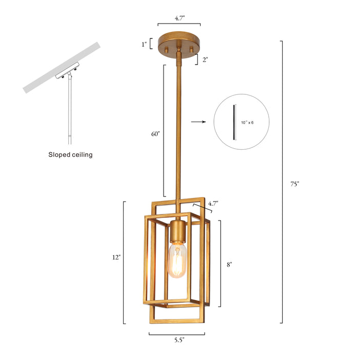 Kressi 1-Light Gold Pendant Light