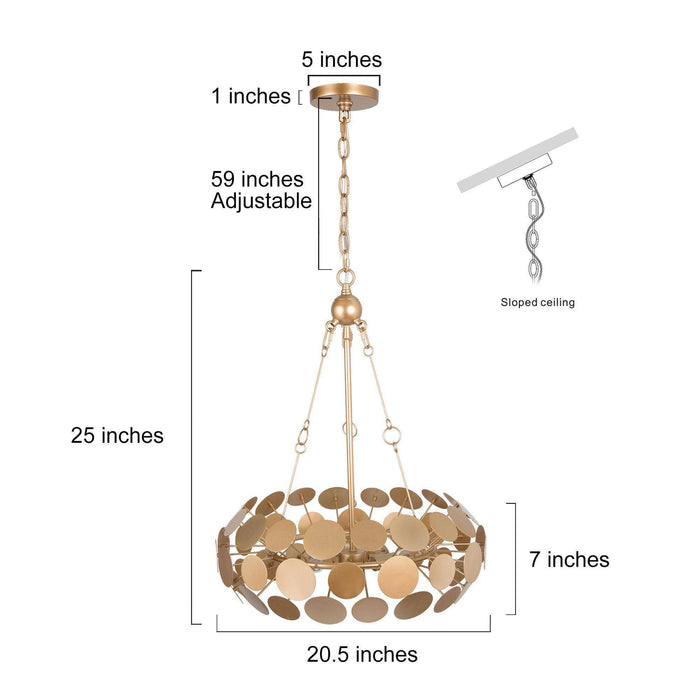 Anisior 3-Light Gold Chandelier