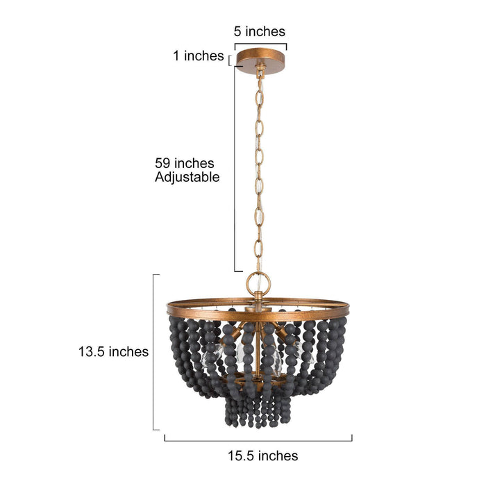 Taviel 4-Light Black and Gold Chandeliers