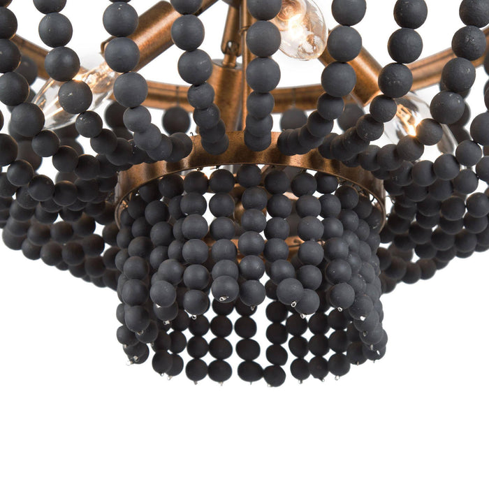 Taviel 4-Light Black and Gold Chandeliers