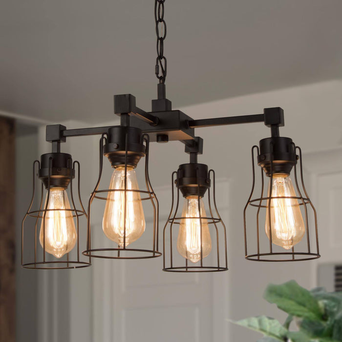 Picuka 4-Light Black Chandelier