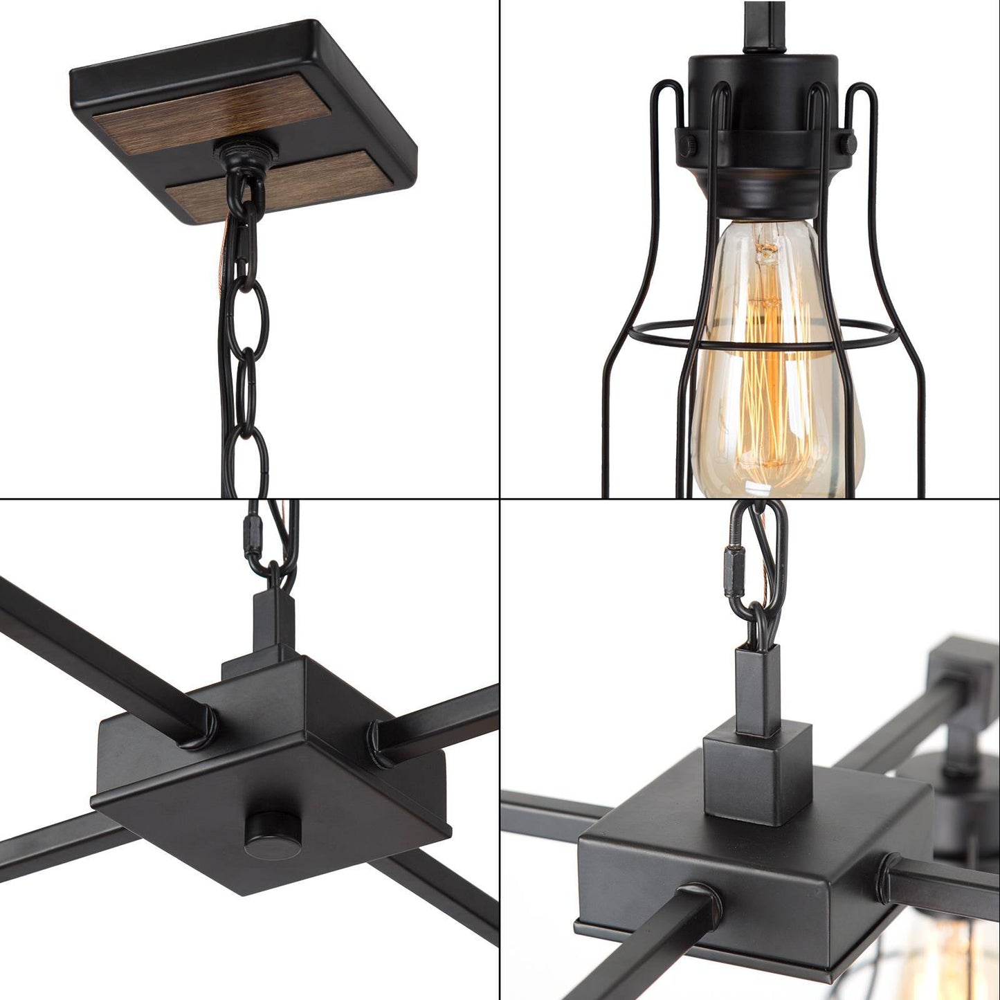 Picuka 4-Light Small Black Chandelier
