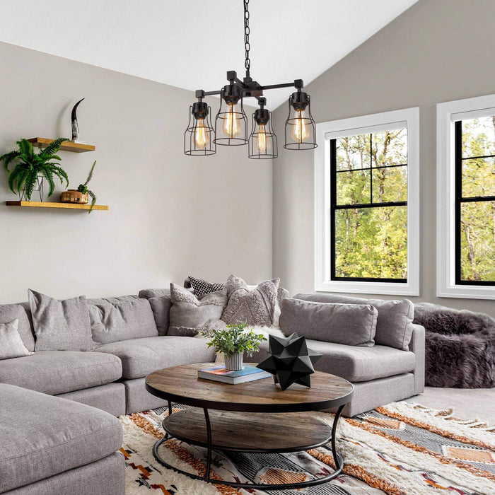 Picuka 4-Light Black Chandelier