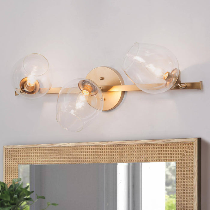 Isidore 3-Light Gold Bathroom Vanity Light
