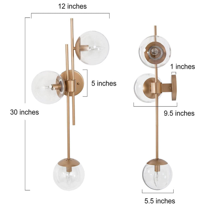 Memmig 3-Light Gold Wall Sconce