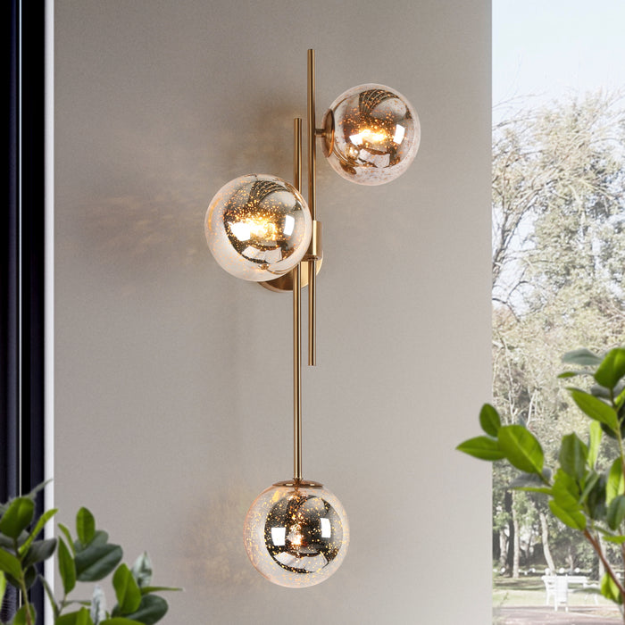 Memmig 3-Light Brass Wall Sconces