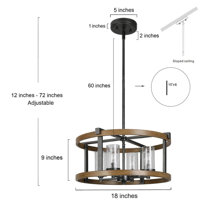 Lratris 4-Light Wood Chandeliers