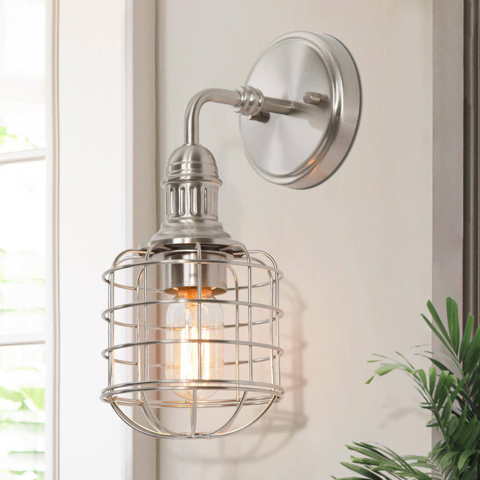 Tuhaly 1-Light Silver Wall Sconce