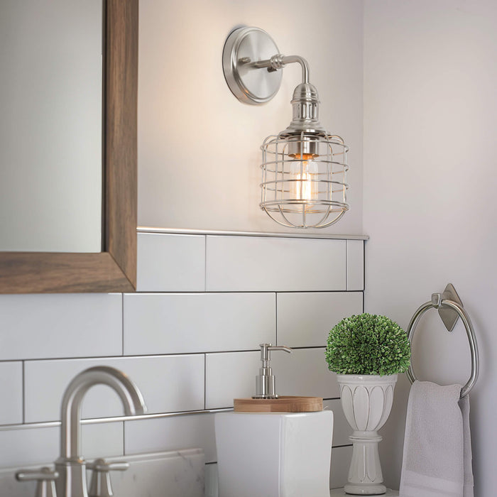 Tuhaly 1-Light Silver Wall Sconce
