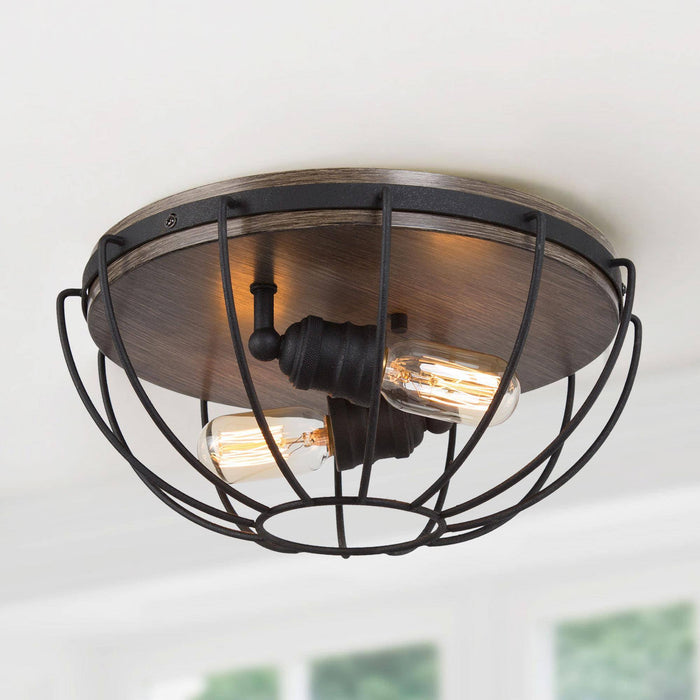 Egregia 2-Light Rust Flush Mount Light
