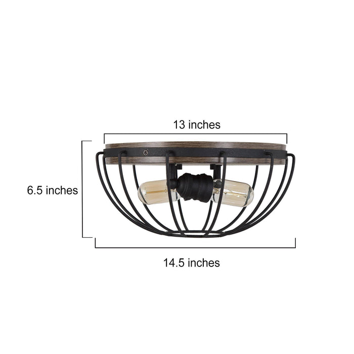 Egregia 2-Light Rust Flush Mount Light