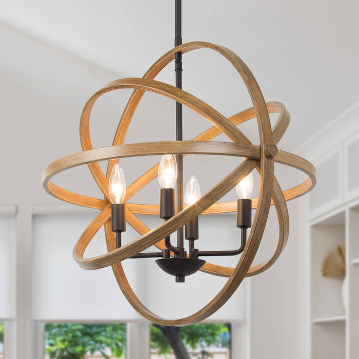 Mirabil 4-Light Wood Chandeliers