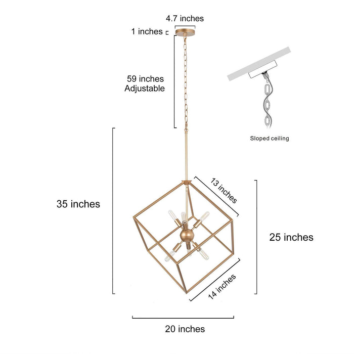 Coenert 6-Light Gold Chandelier