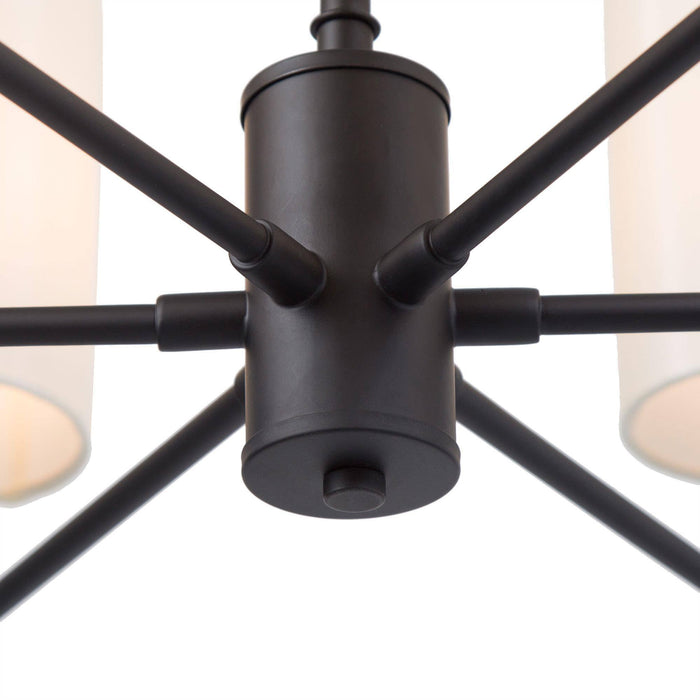 Tyrone 6-Light Black and White Chandelier