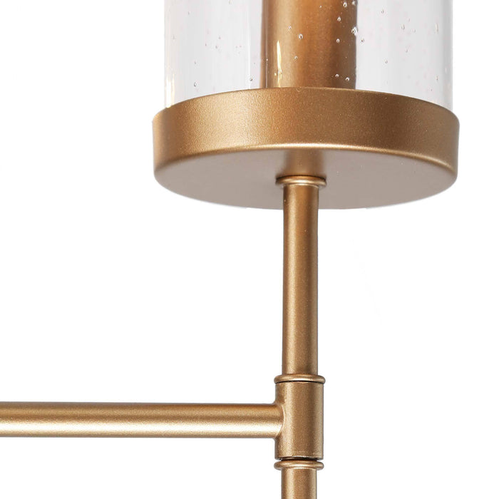 Tyrone 6-Light Gold Seeded Glass Chandelier