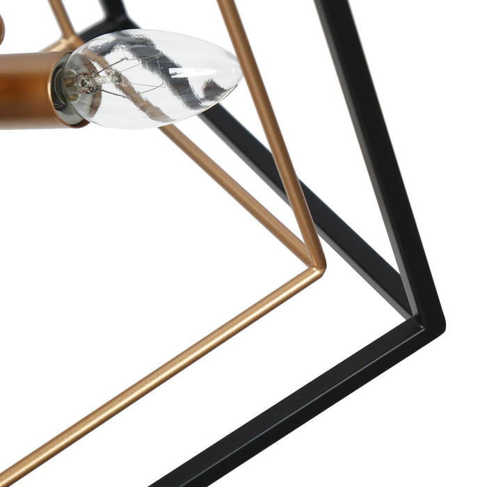 Curoen 3-Light Black and Gold Semi-Flush Mount Light