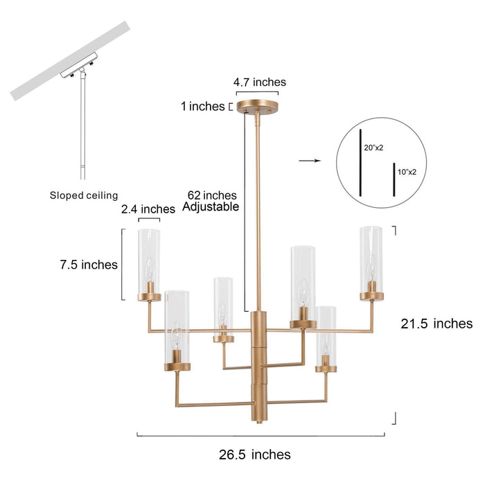 Zalina 6-Light Gold Chandelier