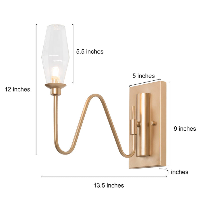 Drelmyn 1-Light Gold Wall Sconce
