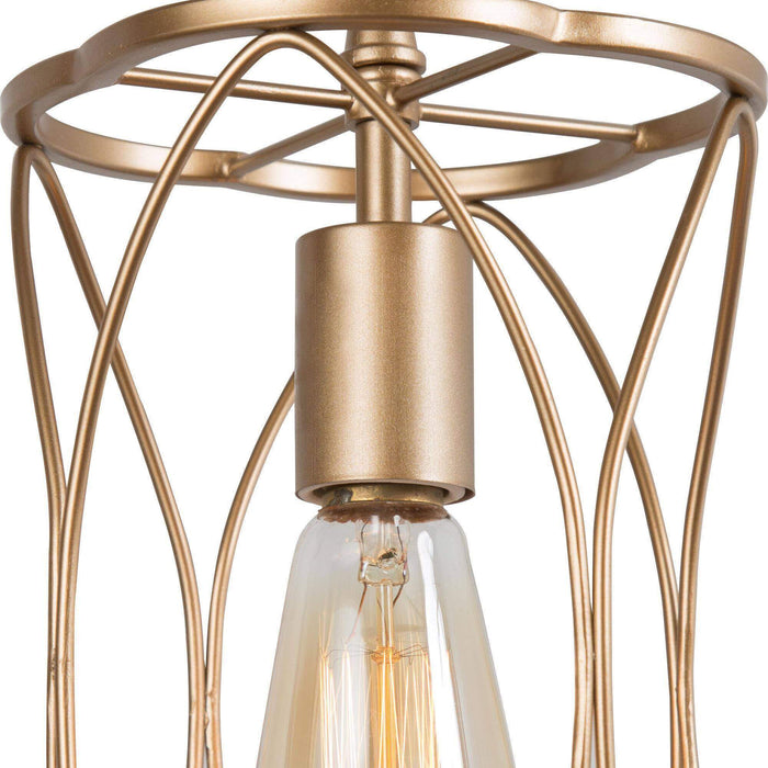 Galess 1-Light Gold Metal Cylinder Pendant Lights