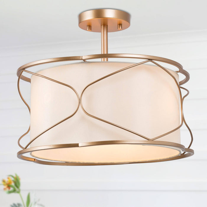 Galess 3-Light Gold Semi-Flush Mount Light