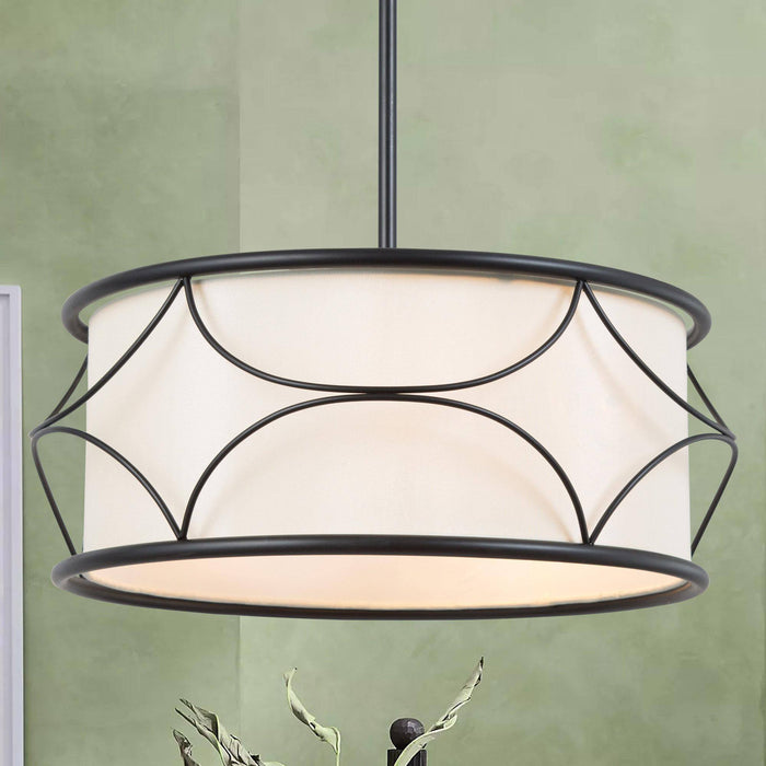Blissve 3-Light Black and White Chandelier