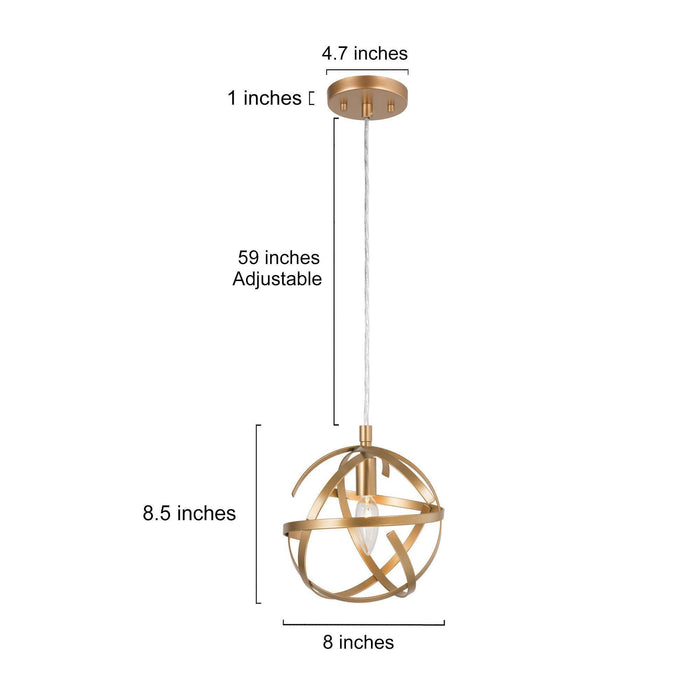 Evelis 1-Light Gold Pendant Lights