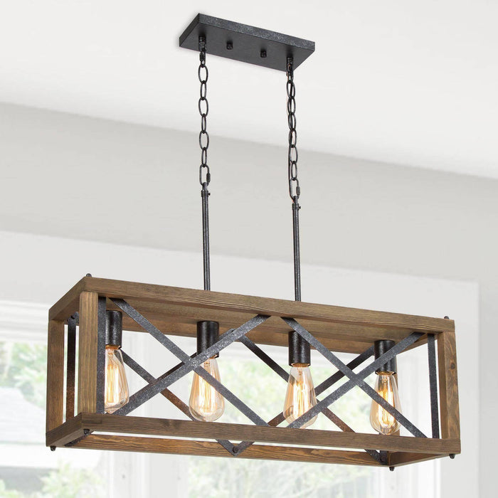 Crebon 4-Light Wood Island Light