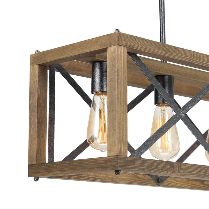 Crebon 4-Light Wood Island Light
