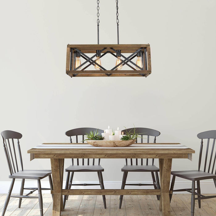 Crebon 4-Light Wood Island Light