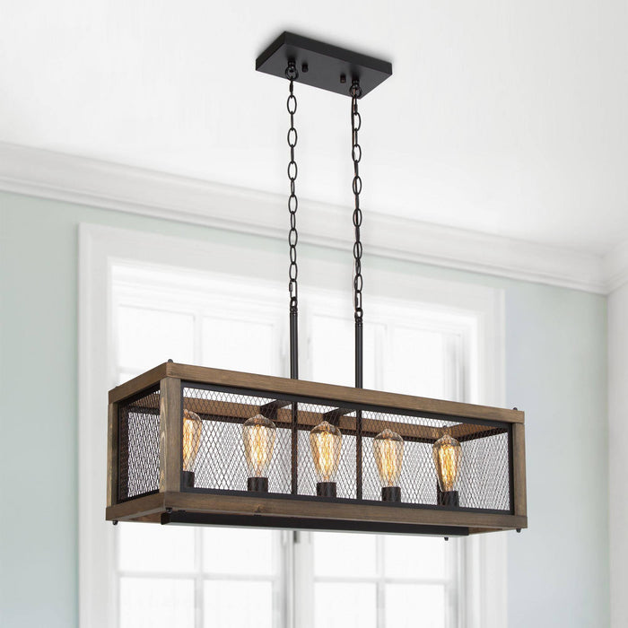 Aerisyn 5-Light Wood Island Light