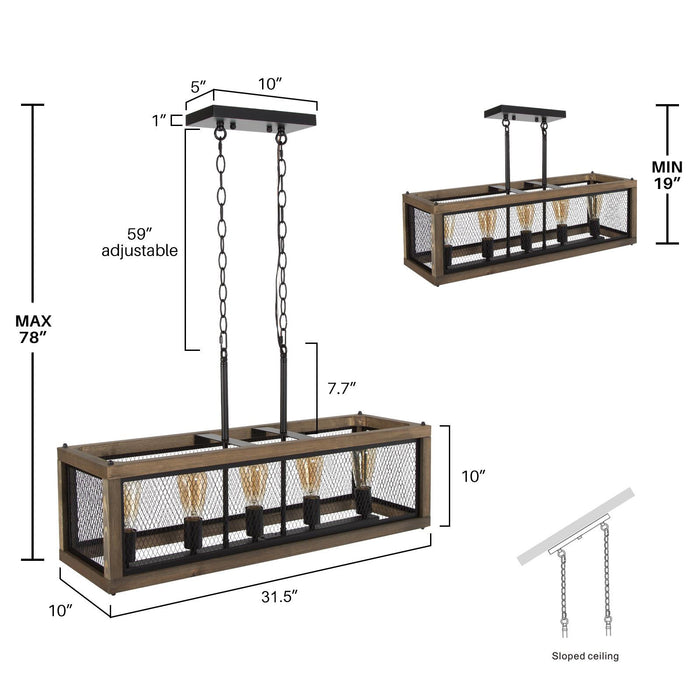 Aerisyn 5-Light Wood Island Light