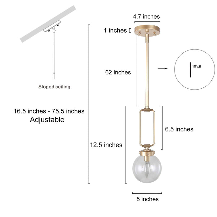 Unelefa 1-Light Gold Pendant Lights