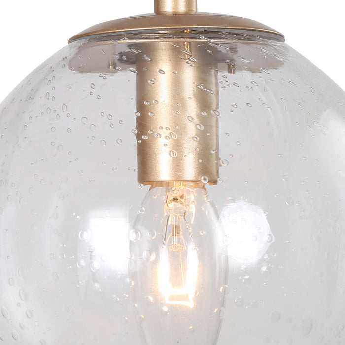 Elvinea 1-Light Gold Seeded Glass Pendant Light