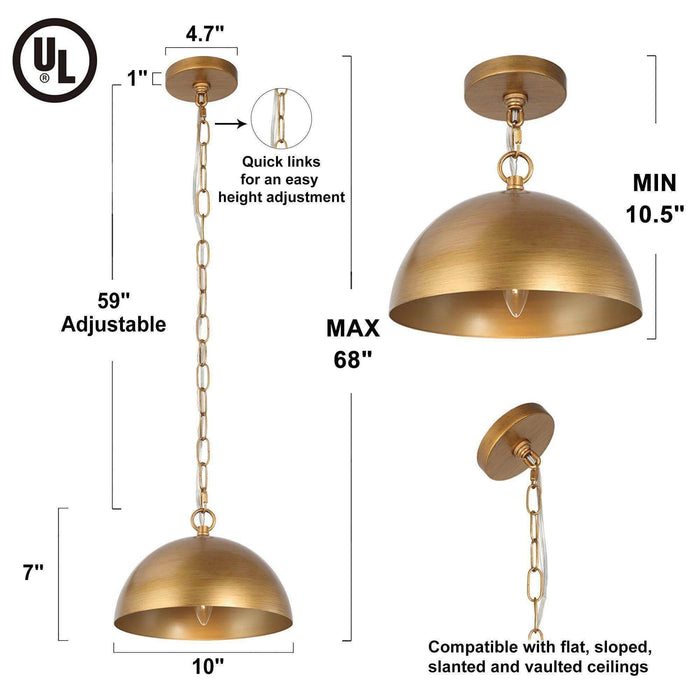 Julibris 1-Light Gold Pendant Lights