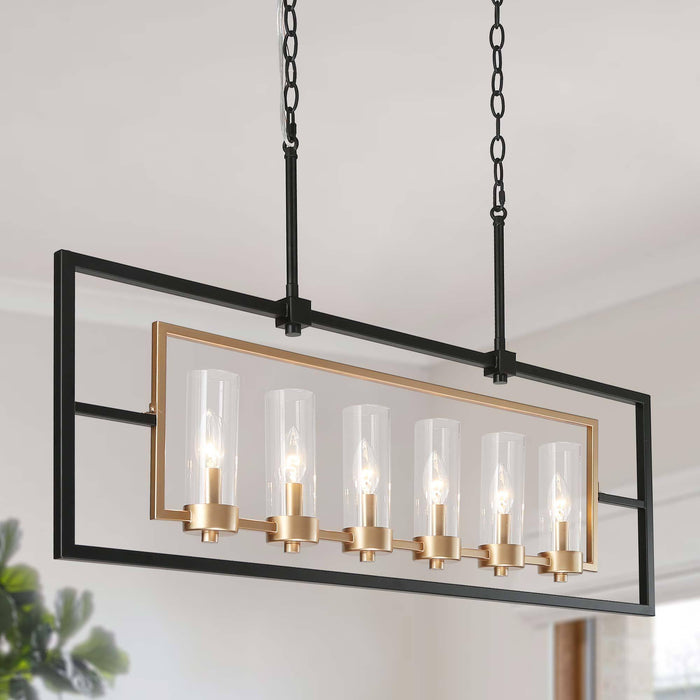 Nexoril 6-Light Black and Gold Island Lights